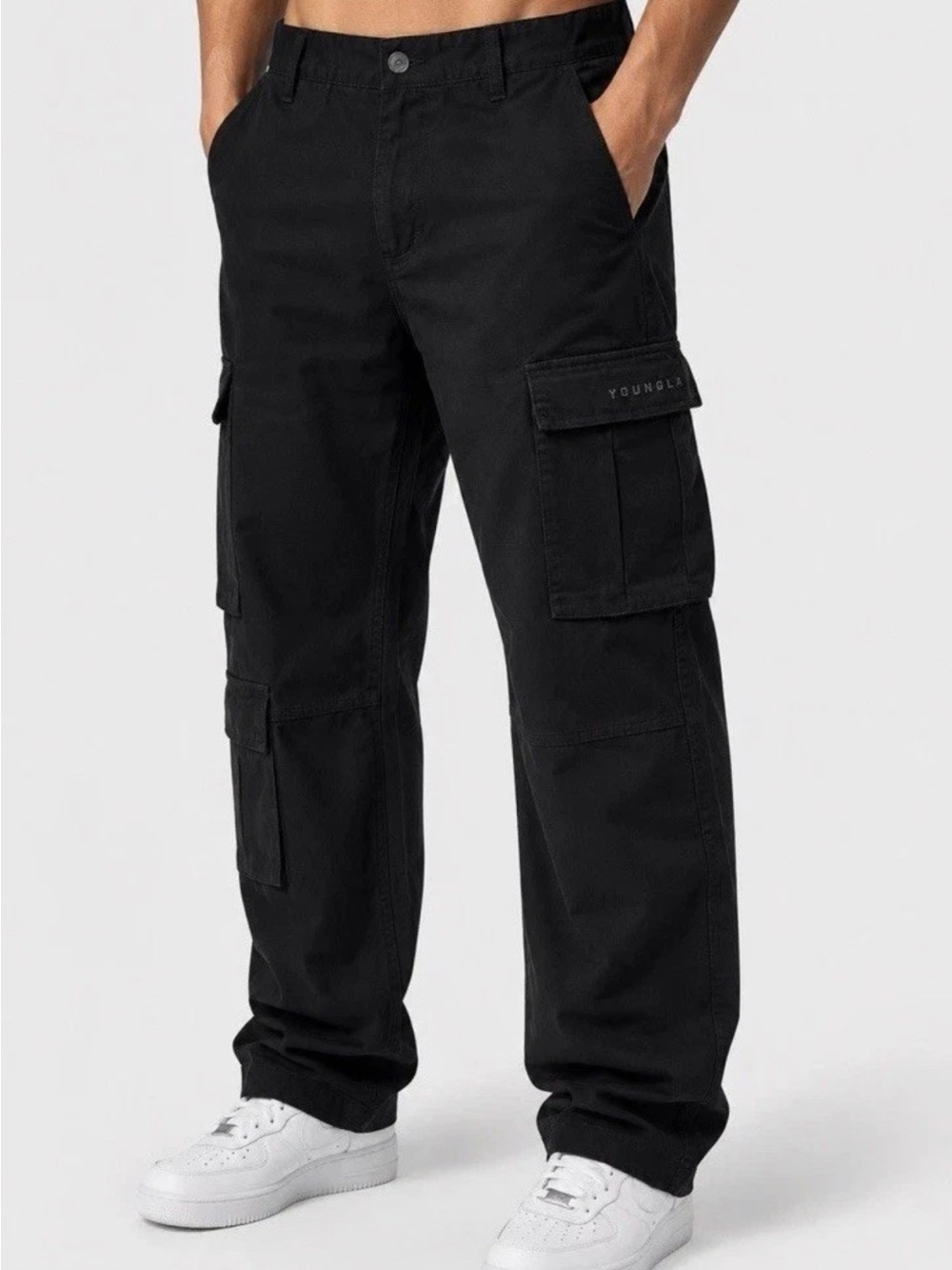 YoungLA Black Utility Cargo Pants